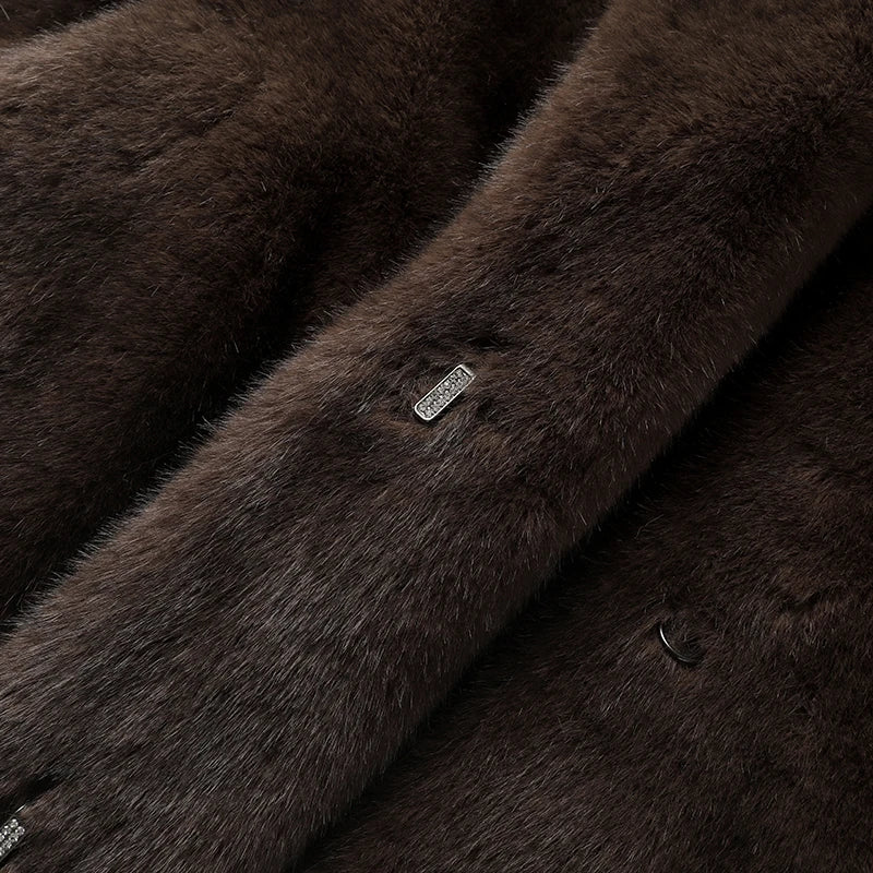 Carmen Brown Luxe Faux Fur Long Coat – Elegant Outerwear - Image 5