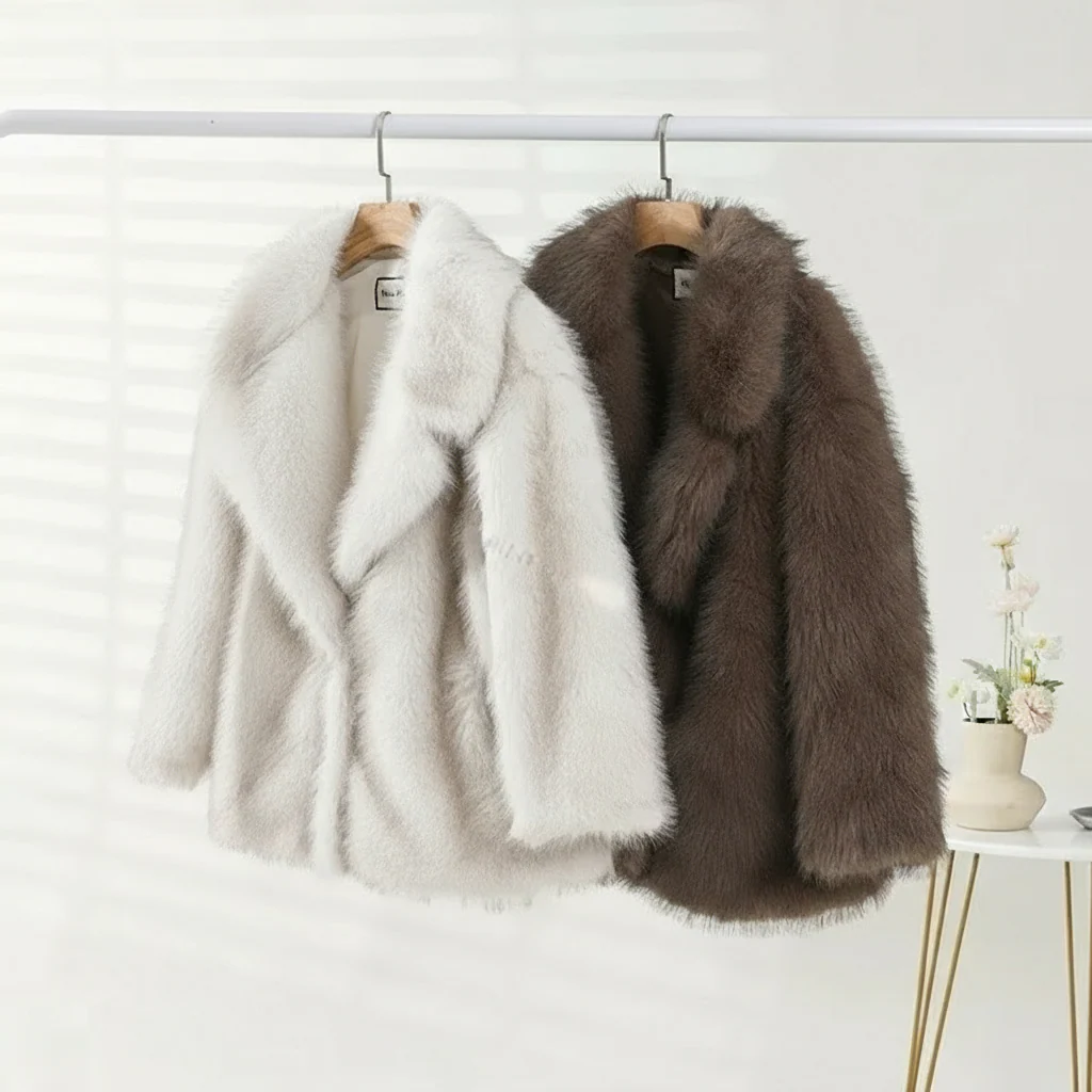 Luna Faux Fur Cropped Coat – Chic Winter Outerwear - Image 5
