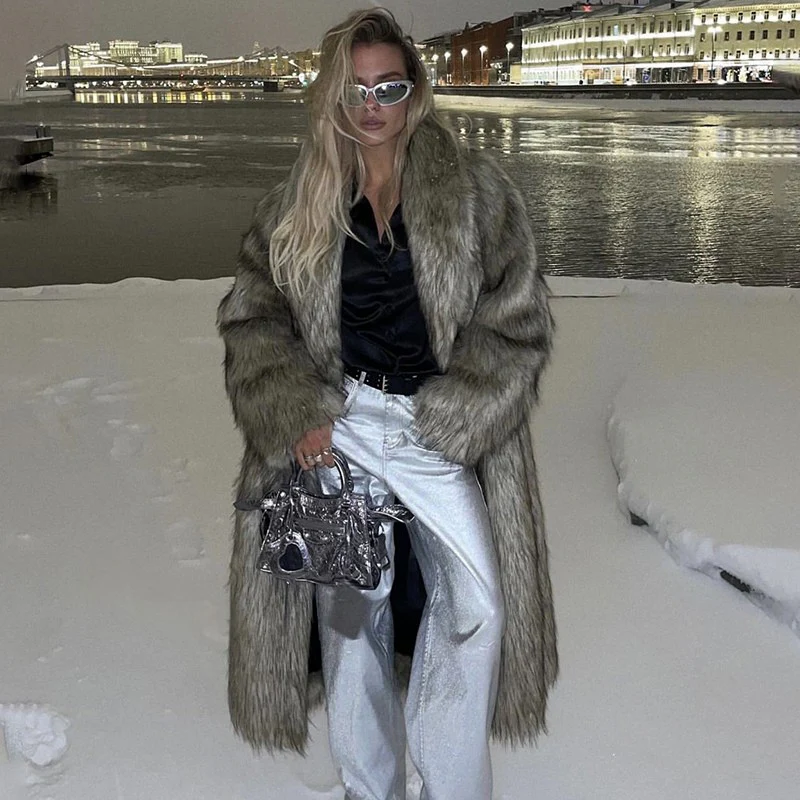 Ophelia Long Luxe Faux Fur Coat – Elegant Winter Outerwear - Image 4