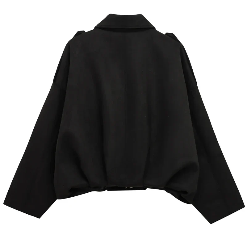 Sarvenna Faux Suede Balloon Bomber Jacket – Women’s Oversized Jacket in Black, Claret, Mocha & Khaki - Image 21