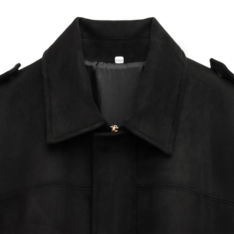 Sarvenna Faux Suede Balloon Bomber Jacket – Women’s Oversized Jacket in Black, Claret, Mocha & Khaki - Image 22